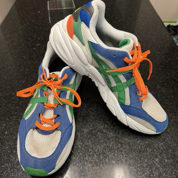 Asics Other - 👟 ASICS GEL BND Mens 11.5 White Blue Green Orange Dad Chunky Sneakers 1021A145